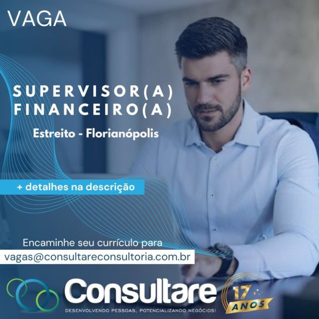 SUPERVISOR(A) FINANCEIRO(A) 
Estreito – Fpolis

FORMAÇÃO/VIVÊNCIAS
- Graduação em Administração, Ciências Contábeis, Economia ou áreas afins; Desejável Pós-graduação ou MBA em Finanças;
- Atuação na gestão financeira em empresas do segmento da Construção Civil, será um diferencial;
- Sólidos conhecimentos em contabilidade, análise financeira e ferramentas de gestão financeira;
- Conhecimento Sistema SIENGE vai agregar; Pacote Office / Excel Avançado.

RESPONSABILIDADES
Gestão de Equipe: Liderar e desenvolver a equipe financeira, promovendo um ambiente colaborativo e de alta performance;

Planejamento Financeiro: Elaborar e monitorar o planejamento financeiro, incluindo orçamentos, previsões e análises de desempenho;

Relatórios Financeiros: Preparar e apresentar relatórios financeiros periódicos à alta gestão, fornecendo dados para tomada de decisão;

Controle de Custos: Analisar e controlar despesas, identificando oportunidades de redução de custos e melhoria de eficiência;

Gestão de Fluxo de Caixa: Monitorar o fluxo de caixa da empresa, garantindo a liquidez e a solvência;

Conformidade e Auditoria: Assegurar que todas as práticas financeiras estejam em conformidade com as normas contábeis e regulamentações aplicáveis;

Relações com Investidores: Manter comunicação clara e transparente com investidores e partes interessadas, fornecendo informações sobre a saúde financeira da empresa;

Gestão de Risco: Identificar e mitigar riscos financeiros, implementando estratégias de controle e proteção de ativos.
- Perfil: Capacidade analítica – Visão estratégica – Planejamento e Organização - Liderança de equipes – Comunicação eficaz – Orientação para resultados.
A EMPRESA OFERECE
Salário (CLT / PJ): Análise das pretensões salariais;

Benefícios: VA / VT: R$ 795,00 (sendo VA R$ 495,00 / VT R$ 300,00); Unimed com coopart 50% (após 3 meses - mensalidade 100% custeada pela empresa); Seguro de vida em grupo; Auxílio academia (até R$100,00 com utilização do app).